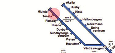 Tensta station map