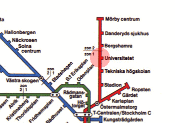 Universitetet station map