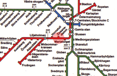 Zinkensdamm station map