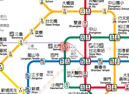 Beimen station map