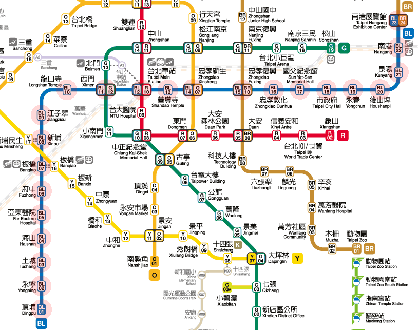 Taipei MRT Blue Line map