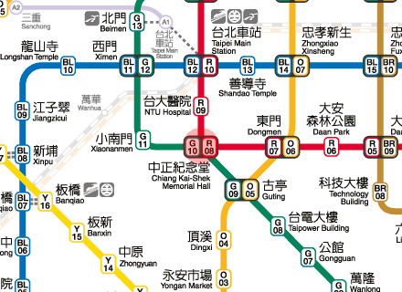 Chiang Kai-shek Memorial Hall station map