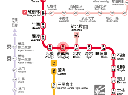 Fuxinggang station map