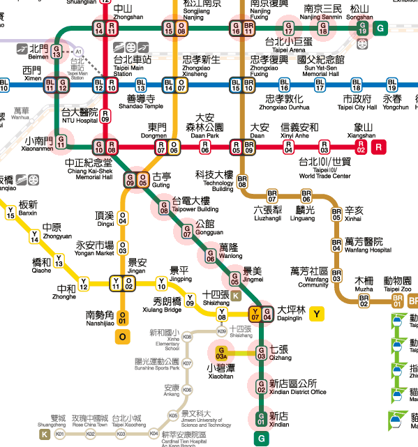 Taipei MRT Green Line map
