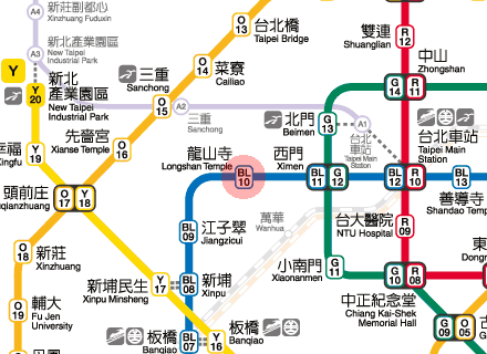 Longshan Temple station map