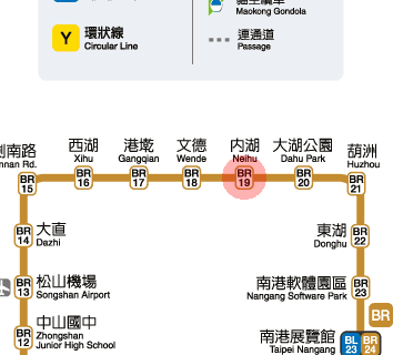 Neihu station map