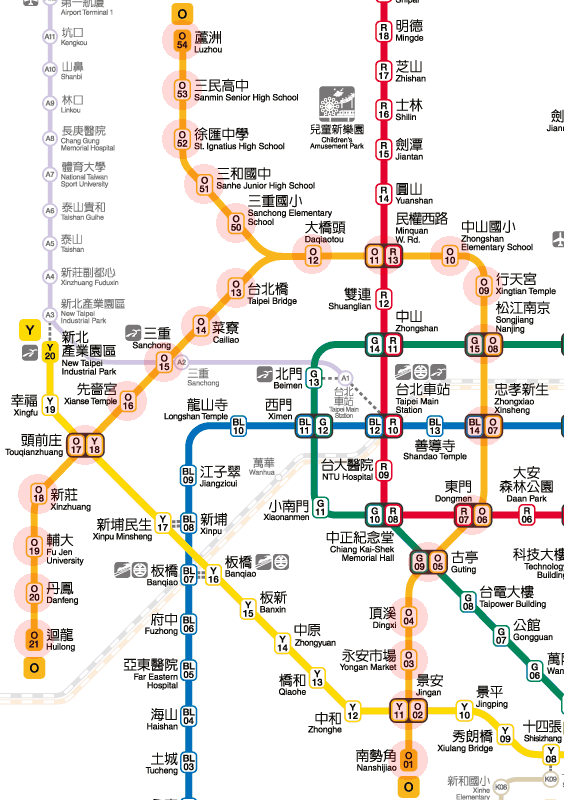 Taipei MRT Orange Line map