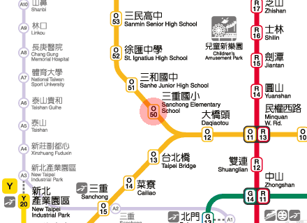 Sanchong Elementary School station map
