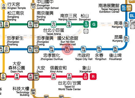 Sun Yat-Sen Memorial Hall station map