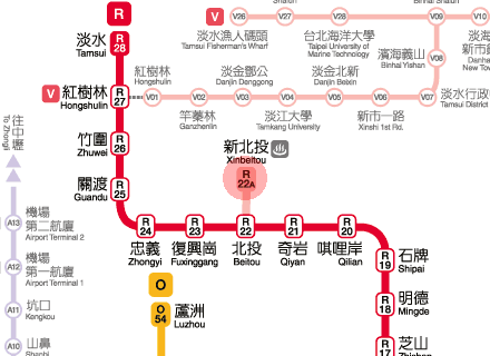 Xinbeitou station map