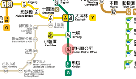 Xindian District Office station map