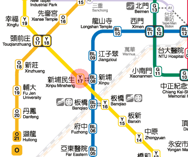 Xinpu Minsheng station map