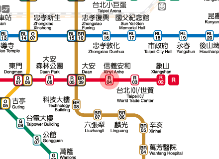 Xinyi Anhe station map