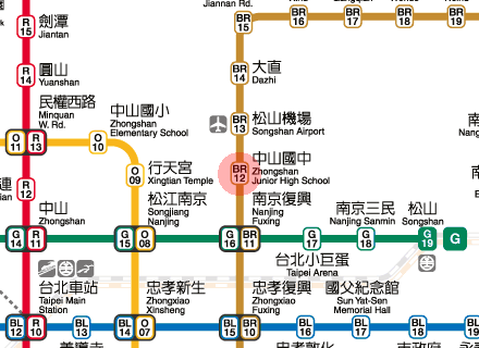 Zhongshan Junior High School station map