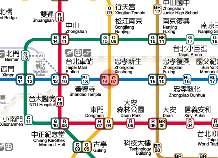 Zhongxiao Xinsheng station map