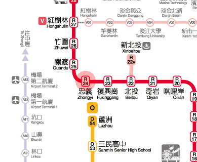 Zhongyi station map