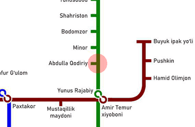 Abdulla Qodirii station map