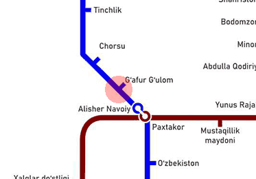 Gafur Gulom station map