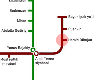 Hamid Olimjon station map