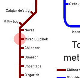 Mirzo Ulugbek station map