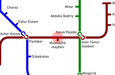 Mustaqilliq Maidoni station map