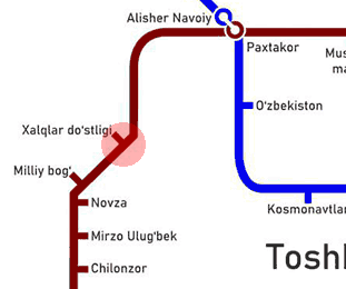 Xalqlar Dostligi station map