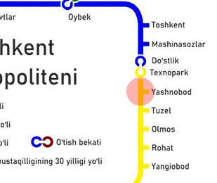 Yashnobod station map