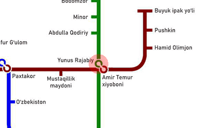 Yunus Rajabiy station map