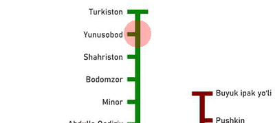 Yunusobod station map