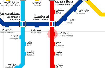 15th of Khordad station map