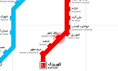 Bagher Shahr station map