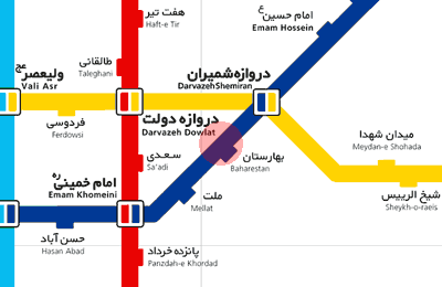 Baharestan station map