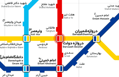 Darvazeh Dowlat station map