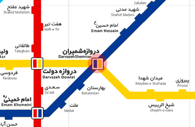 Darvazeh Shemiran station map