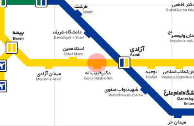 Doctor Habib-o-llah station map