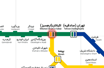 Ekbatan (Eram-e Sabz) station map