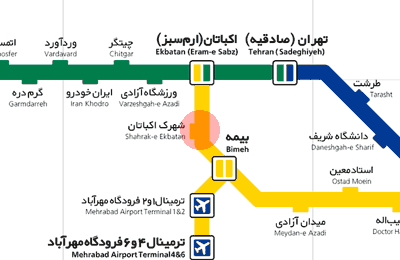 Ekbatan station map
