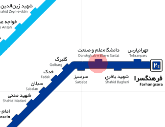 Elm-o-Sanat University station map