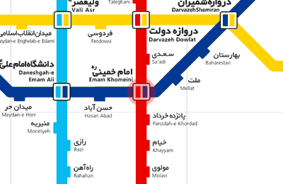 Imam Khomeini station map
