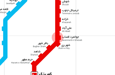 Javanmard-e-Ghassab station map