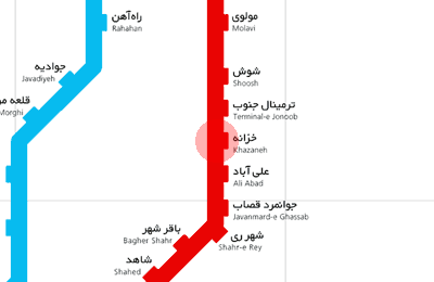 Khazaneh station map