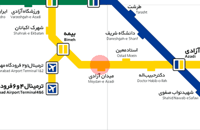 Meydan-e Azadi station map