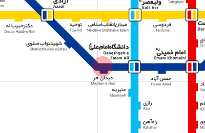Meydan-e Hor station map