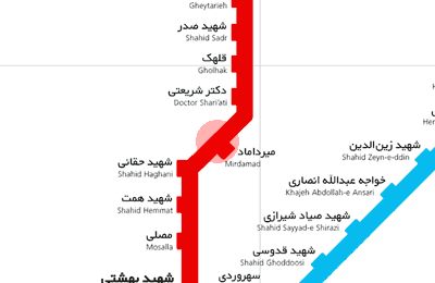Mirdamad Station Map Tehran Metro