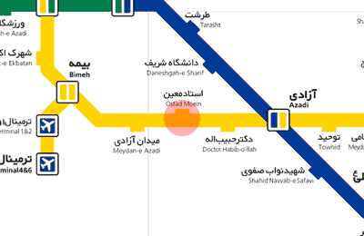 Ostad Moein station map