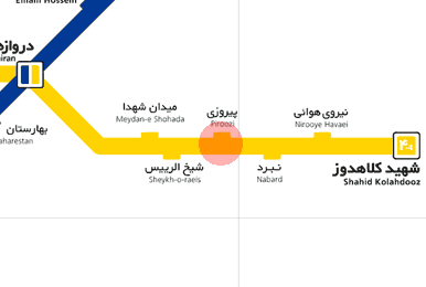 Piroozi station map