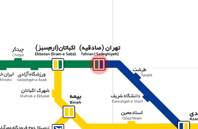 Sadeghieh (Tehran) station map