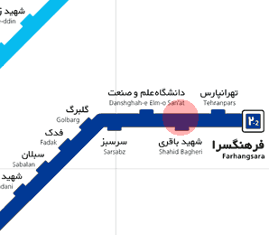 Shahid Bagheri station map