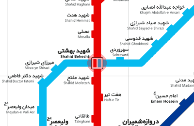Shahid Beheshti station map