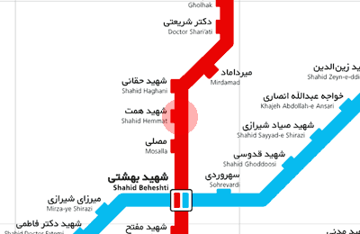 Shahid Hemmat station map